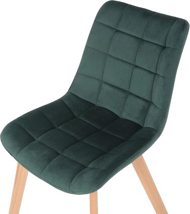 Набір з 2 обідніх стільців Passaic з оксамиту, ергономічні, з м'якою оббивкою та стежкою, з захистом для підлоги, до 150 кг, колір: зелений