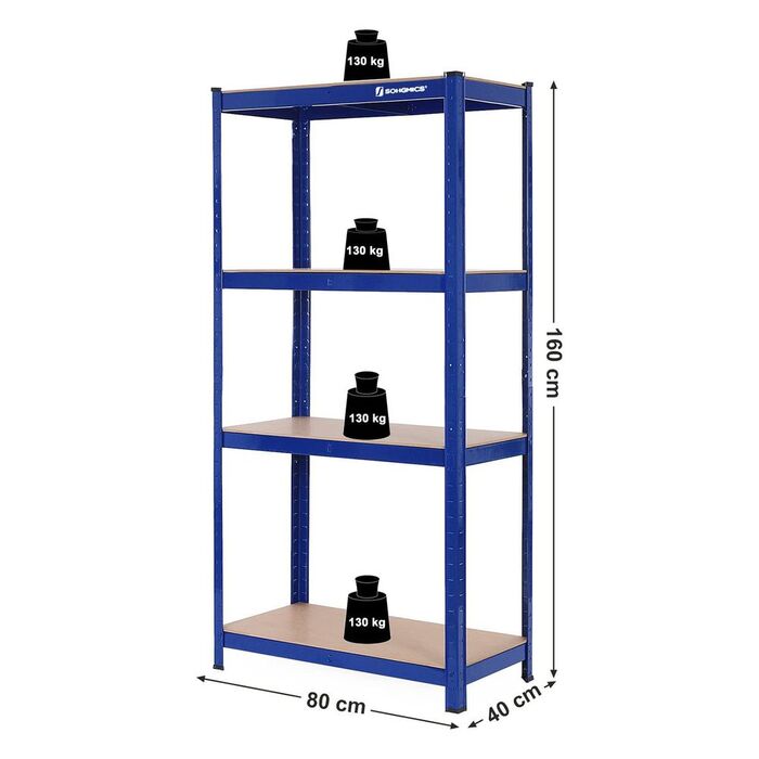 Надміцна полиця з 4 регульованими полицями - синя / 1