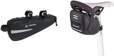 Рамна сумка велосипед із застібкою на липучці - 1,3 л - 11 x 28 x 4 см Чорний комплект One Size з сумкою-сідлом, XL
