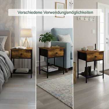 Набір приліжкових тумбочок Relaxdays (2 шт.) з ящиком та полицею