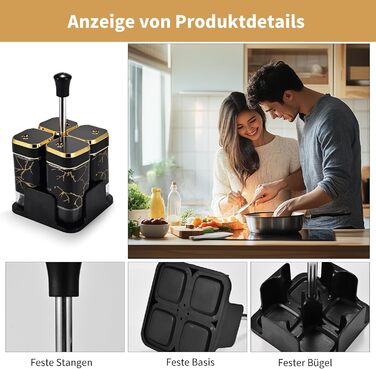 Набір скляних контейнерів для спецій Miorkly з нержавіючої сталі (8 шт.)