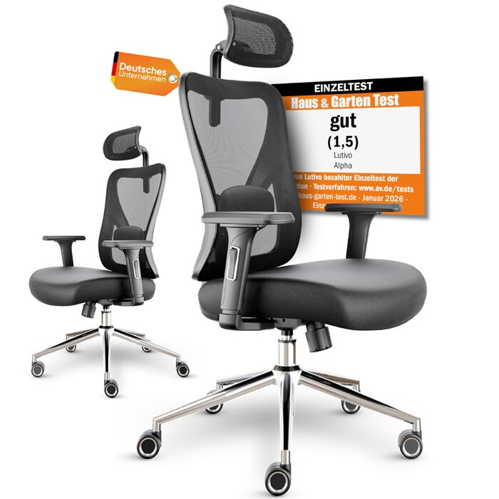 Ергономічне крісло Alpha для офісу та дому: регулювання, 150 кг | Ігрове/кресло для офісу