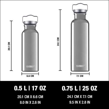 Алюмінієва пляшка для пиття - оригінал - кліматично нейтральний сертифікат - підходить для газованих напоїв - герметичний - легкий, як пір'їнка - не містить бісфенолу А - 0,5 л / 0,75 л (алюміній, 0,5 л)