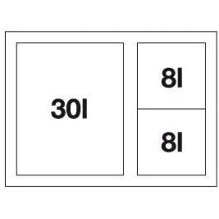 Сміттєва система для поділу відходів на кухні, з 3 сміттєвими баками (30 л / 2 х 8 л), для установки в шухляді нижнього шафи об'ємом 60 см 521473 3 відра (1 відро XL) Нижній шафа чорного кольору 60 см, 60/3