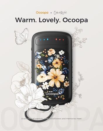 Електричні грілки для рук OCOOPA UT5 DuoHeat, 2 шт., швидкий нагрів, 8 годин роботи, 67г, багаторазові, для кемпінгу, полювання, подорожей, подарунок для чоловіків, чорний