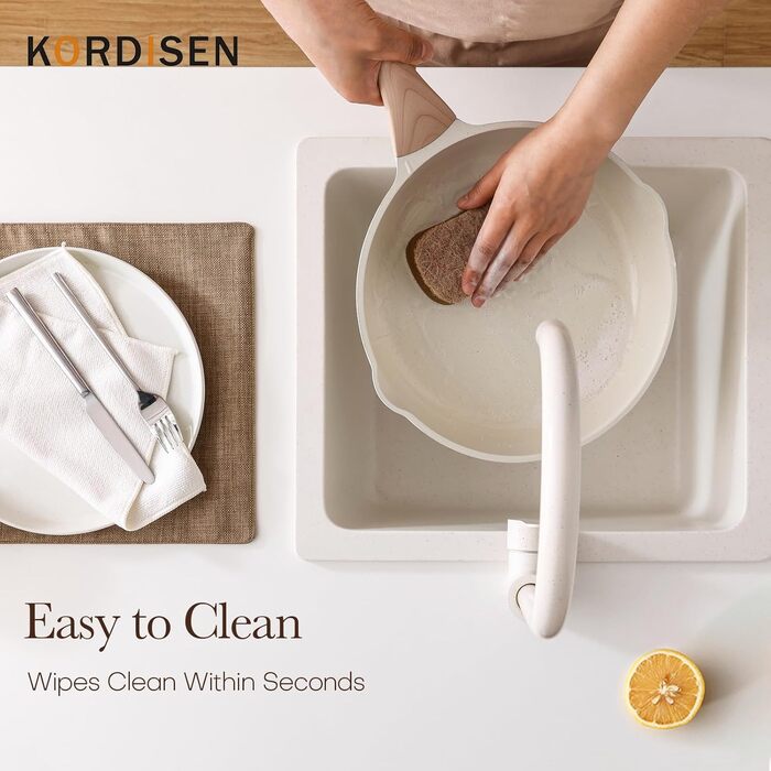 Набір сковорідок Kordisen з антипригарним керамічним покриттям 20/24/28 см, 3 шт. - здорове, безпечне посуд без PFOA та PFAS