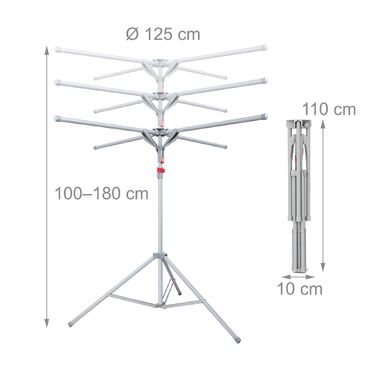 Підставка для білизни Relaxdays, розкладна
