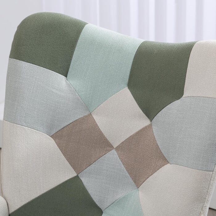 Крісло-гойдалка Cosy з підлокітниками, Patchwork, для вітальні, спальні, балкону, до 120 кг