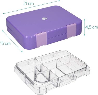 Наваріс Бенто Коробка ланч Коробка коробка для сніданку Веспербокс-герметичність зі змінними відділеннями-знімна внутрішня чаша - для хлопчиків