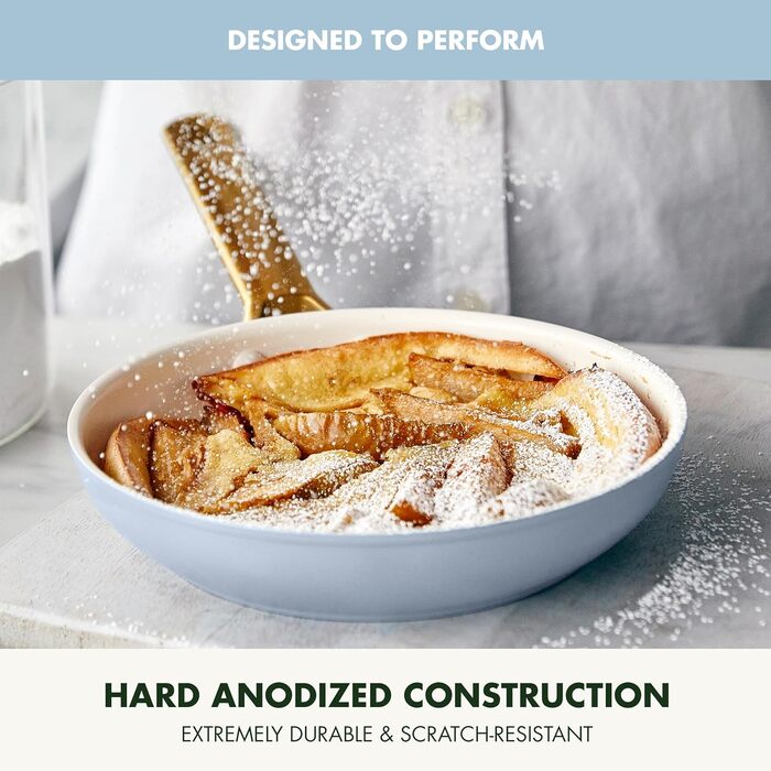 Набір сковорідок GreenPan з антипригарним покриттям, 25.4 см та 30.5 см, кераміка, без PFAS, нержавіюча сталь, для духовки та посудомийної машини, колір мох, 10' та 12' сковорода