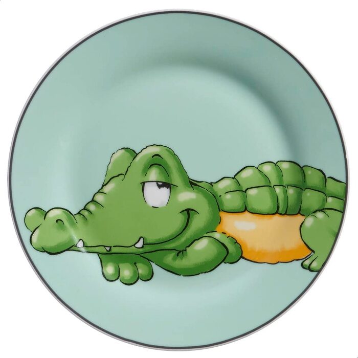 Дитячий набір посуду Kinderset Löwe з гравіюванням (ім'я) + дитячий посуд (крокодил)