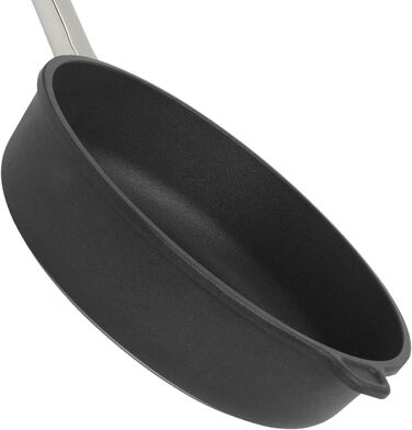 Сковорідка з 2 частин Ø 32 см - Індукційна - Лита алюмінієва сковорідка з ручкою з нержавіючої сталі та скляною кришкою - Зроблено в Німеччині
