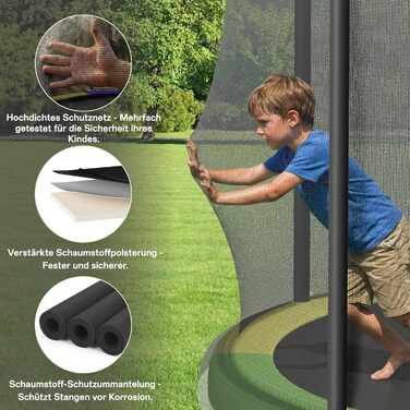 Батут JUMMICO вуличний з сіткою безпеки 183 см, кольоровий - комплект з аксесуарами для монтажу