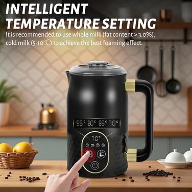 Електричний піноутворювач молока 4-в-1 з контролем температури для капучино та лате