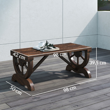 Садова лавка Outsunny Wood Атмосферостійка 98 x 50 x 39.5 см, Сільська лавка для садових меблів, міцна та стильна