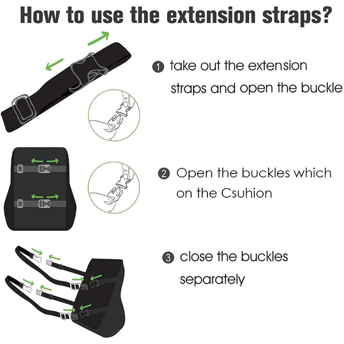 Подушка для спини Feagar для офісного крісла та дивана | Підтримка спини для офісу та дому, чорна