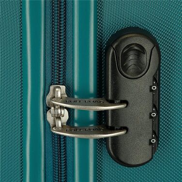 Чемодани Roll Road Flex з ABS-пластику, кодовий замок, 4 колеса, ручна поклажа (набір 2 шт., зелений)