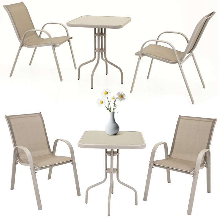 Комплект садових меблів Jumi з техноротанга, бежевий, 3 предмети