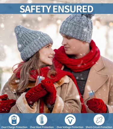 Електричні грілки для рук 5000mAh (2 шт.) - багаторазові, для дітей та дорослих, для активного відпочинку, зимовий подарунок, блакитні