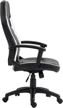 Ігрове крісло SVITA Гоночне крісло Ергономічне крісло для ПК з регульованою висотою Висока спинка Діти Підліток Чорний/Білий