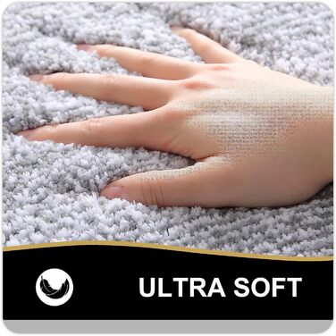 Килимок для ванної з мікрофібри Smiry Non-slip Super Soft Absorbent, що миється 60x90 см, світло-сірий