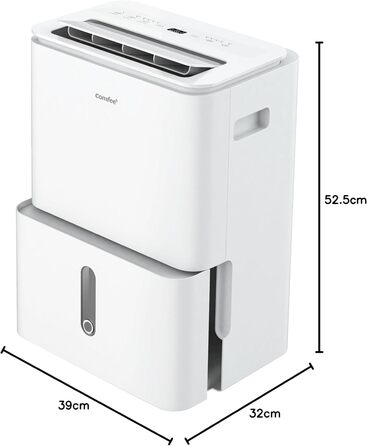 Зволожувач повітря COMFEE 12 л/день, для приміщень до 20 м², автоматична відтавання, блокування дітей, тиха робота, екологічний фреон R290, CDDOE-12DEN7-QA3(EU)