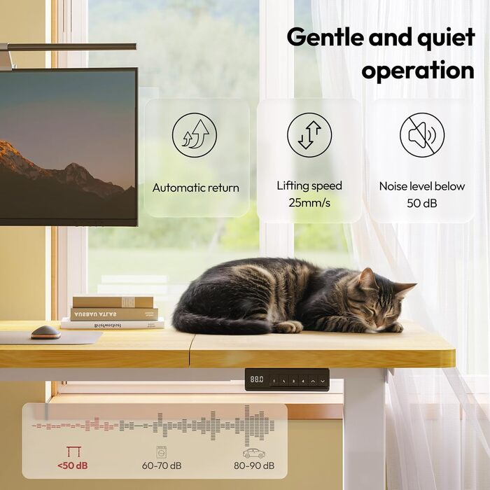 Регульований стіл Sanodesk 160x70 см – електричний підйомний стіл, чорний, до 90 кг