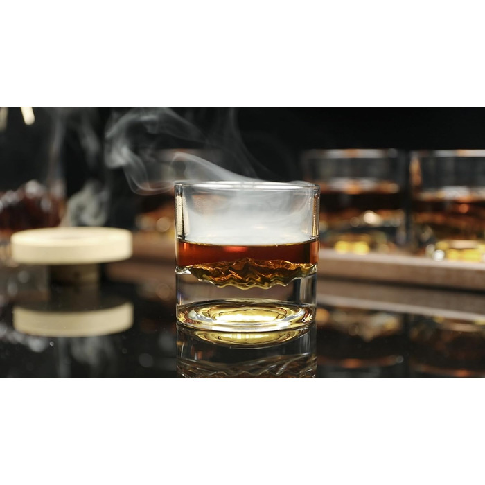 Набір склянок для віскі LIITON American Peaks Kristall 4 шт., 300 мл, для охолодження коктейлів, подарунок для чоловіків