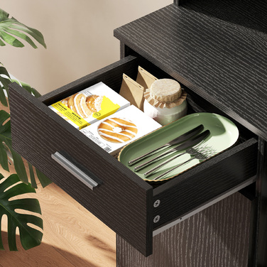 Буфет-шафа з ящиком, з доводчиками на дверцятах, 80 x 35 x 180 см, чорний