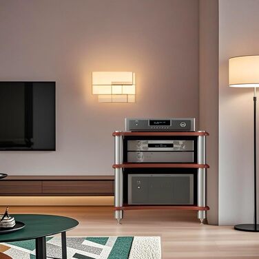 Сумка для аудіо-обладнання HiFi Regal: стійка для AV-медіа, ТВ-стійка, підставка для програвачів (3 яруси, темне дерево)