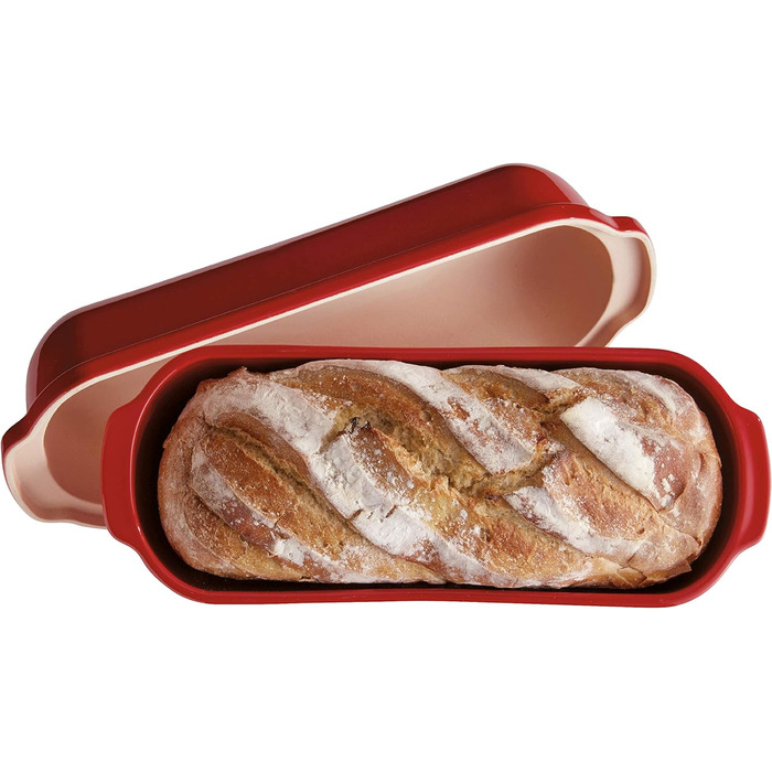 Форма для хліба прямокутна, керамічна, 39x16,5x15 см червона Emile Henry