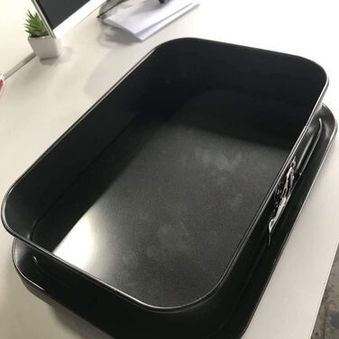Форма для випічки Rectangular Notcilgias, прямокутна форма для кексу, форма для чізкейку, форма для тірамісу з антипригарним покриттям, зрізна, прямокутна форма для кексу (Чорний)