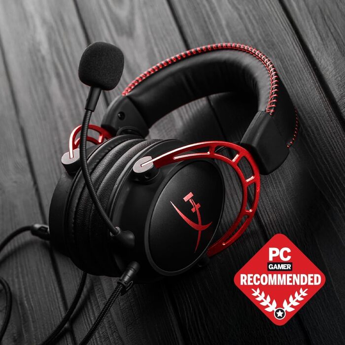 Ігрова гарнітура HyperX Cloud Alpha 2021, чорно-червона, з мікрофоном, 50 мм драйвери, USB, для PC/PS5/PS4/Xbox/Switch