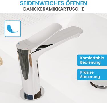 Змішувач для умивальника Bächlein Aldeya, чорний матовий, з монтажним комплектом