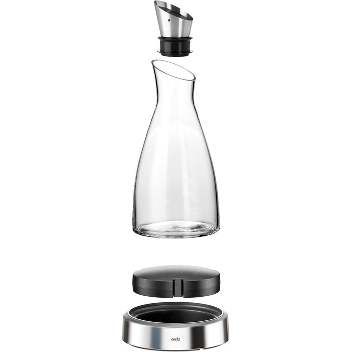 Емса Flow - термоджезва з нержавіючої сталі та скла, 1 л, 14x14x30 см | Зберігає холод до 4 годин | Емса