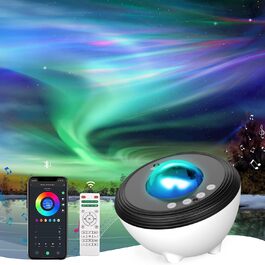 Проектор Aurora Starry Sky з музикою, нічним світлом і звуковою машиною, сумісний з Alexa, білий