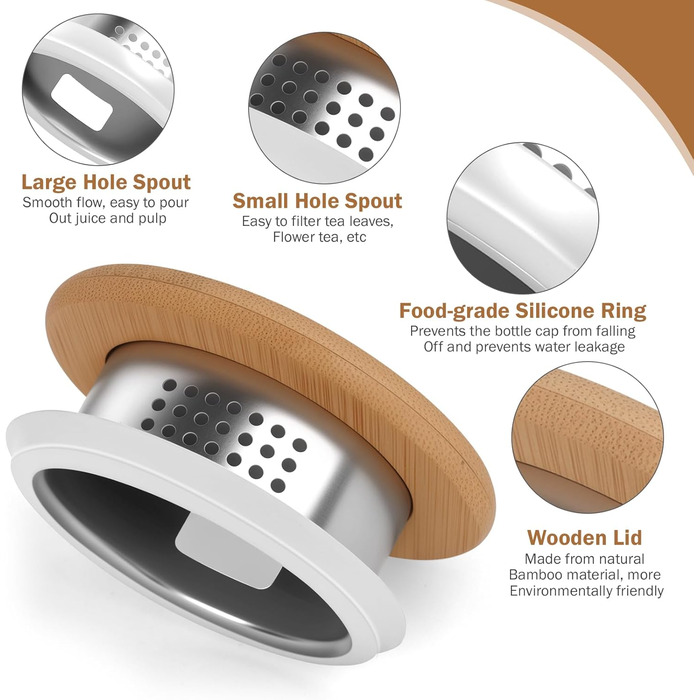 Скляна карафа Glaskaraffe 1,8 л з дерев'яним кришкою, 1800 мл. Ідеально для води, чаю, соків та молока. Зручний V-подібний носик для наливання.