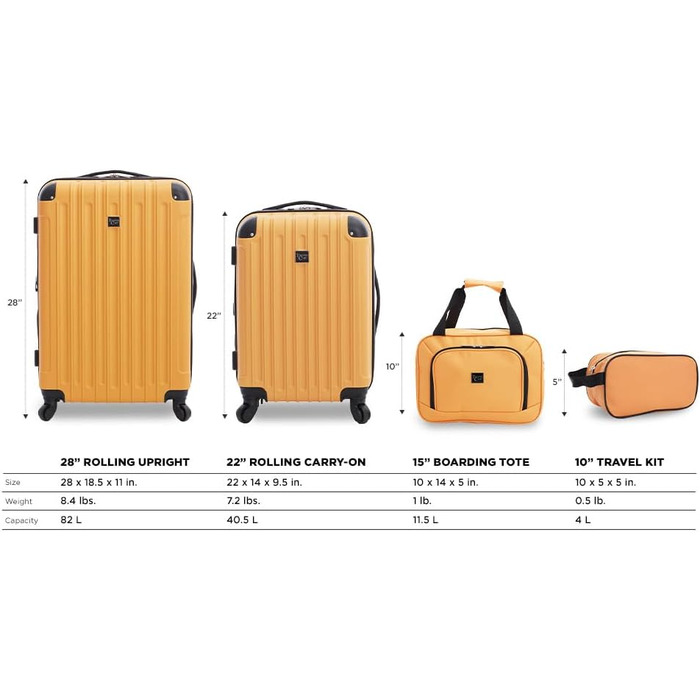 Набір валіз Travelers Club Midtown Hardside (Butterscotch)