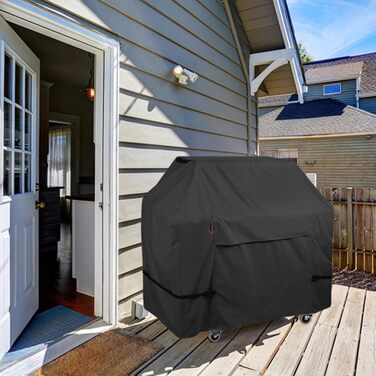 Чохол для газового гриля Porch Shield 147x61x117 см, водонепроникний, світлостійкий, 600D, для Weber, Brinkmann, Char-Broil, чорний