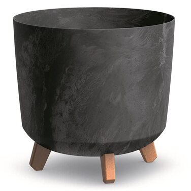 Плантатор BirnePower Gracia Slim 44,5 см – сучасний горщик для квітів з ніжками, бетонної текстури, стійкий до УФ та погодних умов, елегантний кашпо для балкона, саду, інтер'єру – антрацит (висота 28,5 см)
