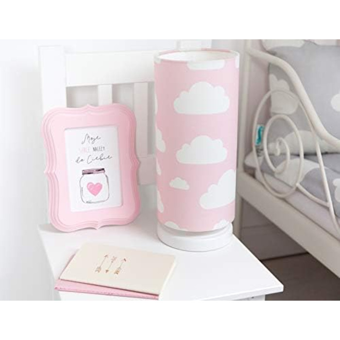 Приліжкова лампа дитяча, мила хмара, прикраса дитячої кімнати, настільна лампа рожева/біла, візерунок хмари, унікальна лампа для читання дитяче ліжко (60 символів)