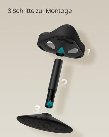 SONGMICS Стілець-табурет для стоячи, регульований по висоті, 48-65.5 см, чорний, OSC018BH01. Активний стул для офісу та дому.