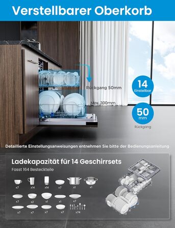 Посудомийна машина Midea SV 5.14K10C, 45 см, 10 комплектів, Inox, з Wi-Fi, 8 програм, 44 дБ, автоматичне відкриття дверцят, таймер затримки 0-24 години