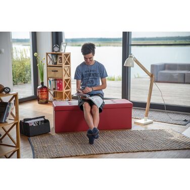 Relaxdays Складана лавка з екошкіри