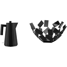 Електричний чайник Alessi Plissé MDL06 B, 1.7л, термопластик, чорний, 2400W, з європейським штекером