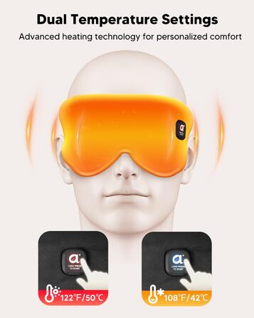 Окуляри-маска для очей Arboleaf з підігрівом: для сухих очей та кращого сну, 3 режими, знімна, для релаксації, чорний колір