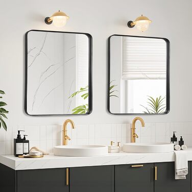 Дзеркало для ванної кімнати Fabuday, 61 x 76,2 см, без рами, для ванної, спальні, в стилі кантрі (Чорний)