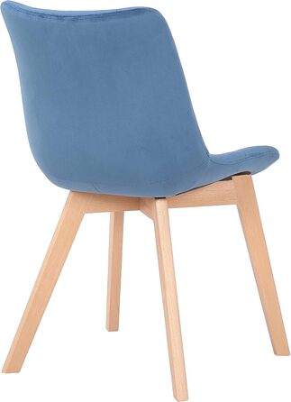 Набір з 2-х обідніх стільців Passaic, велюр, ергономічна м'яка подушка, захист для підлоги, до 150 кг, блакитний колір
