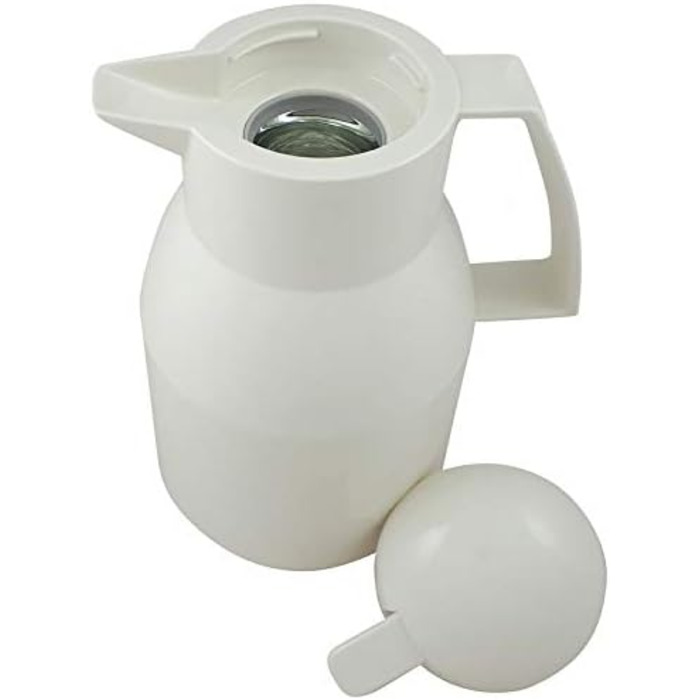 Термос Helios Top Push з нержавіючої сталі, 1 літр (1000 мл), білий