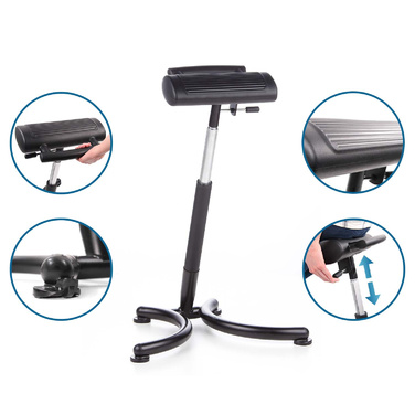 Підставка для ніг / Офісне крісло TOP WORK 30 чорний hjh OFFICE